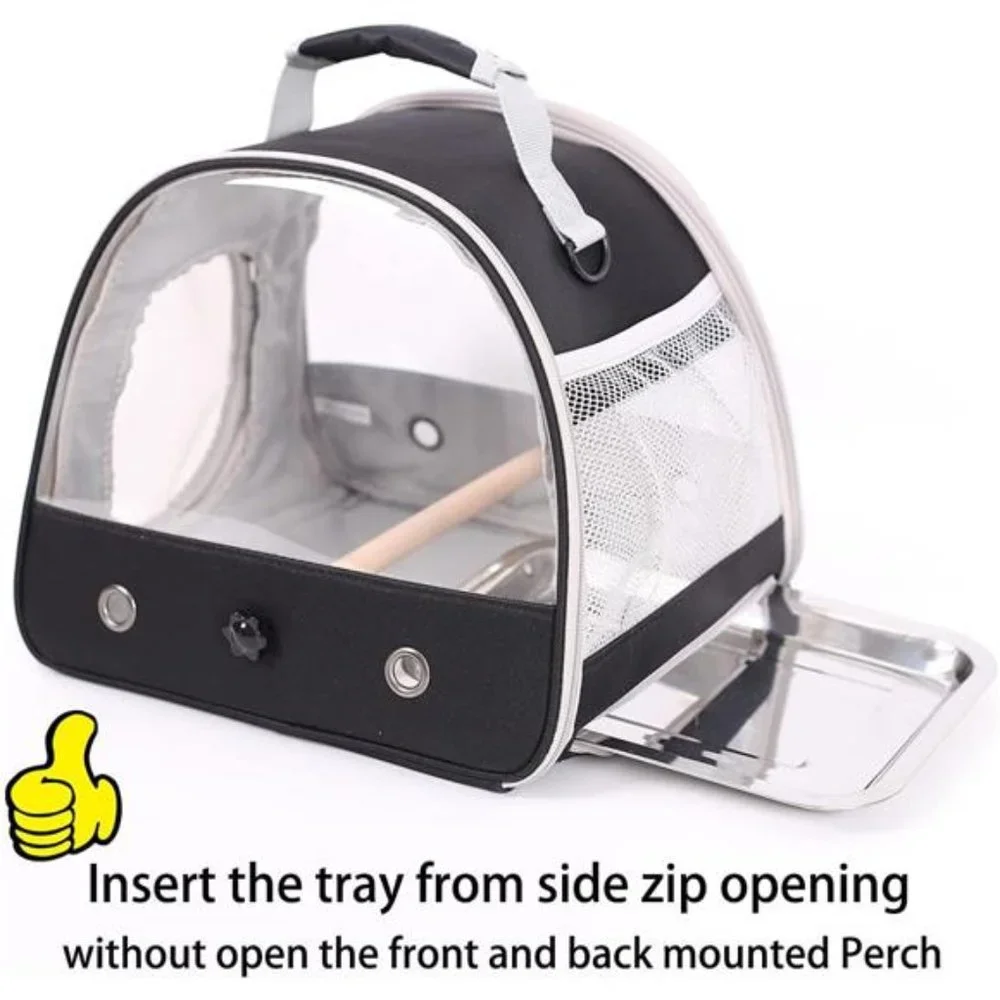 Small Bird Travel Cage Carrier, Portable Small Bird Parrot Parakeet Carrier